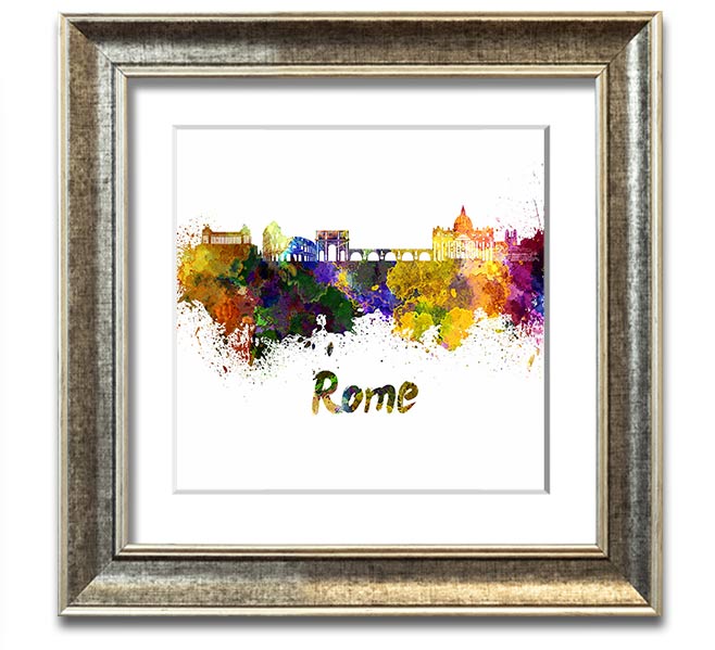 A beautifully framed print of Ancient Rainbow City, showcasing vibrant colors and intricate details, ready to hang on the wall.