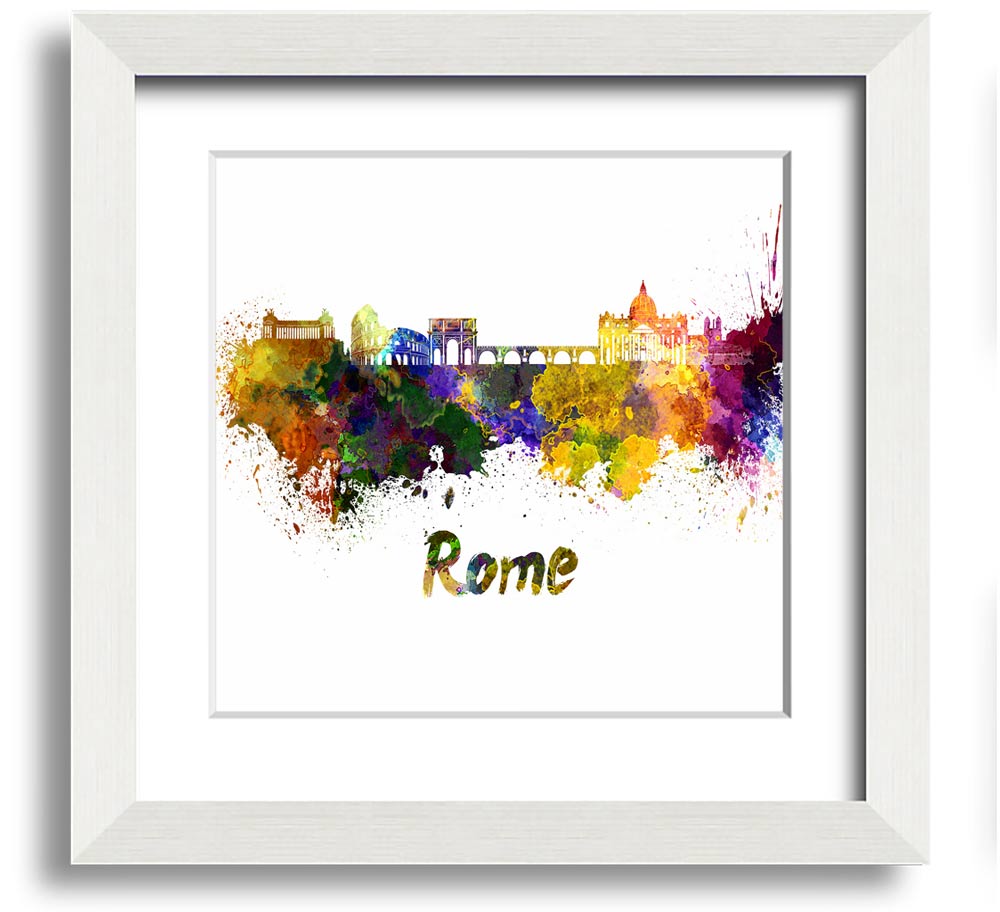 A beautifully framed print of Ancient Rainbow City, showcasing vibrant colors and intricate details, ready to hang on the wall.