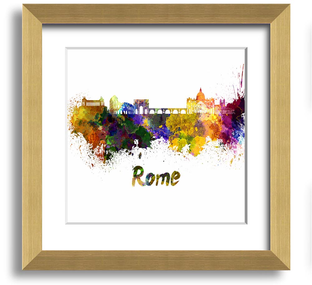 A beautifully framed print of Ancient Rainbow City, showcasing vibrant colors and intricate details, ready to hang on the wall.