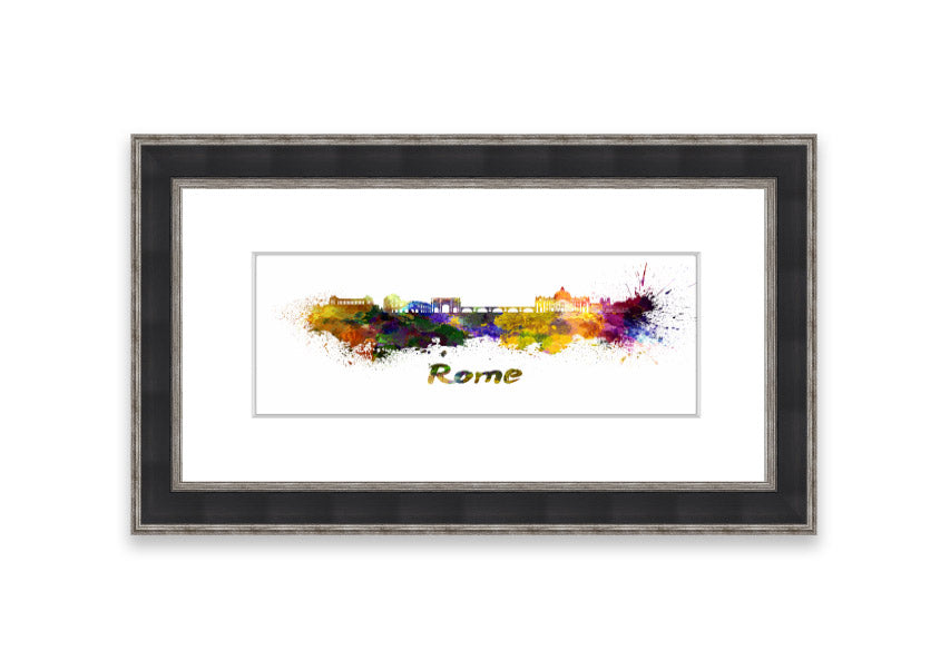 Framed print of Ancient Rainbow City, showcasing vibrant colors and intricate details, available in various frame colors.