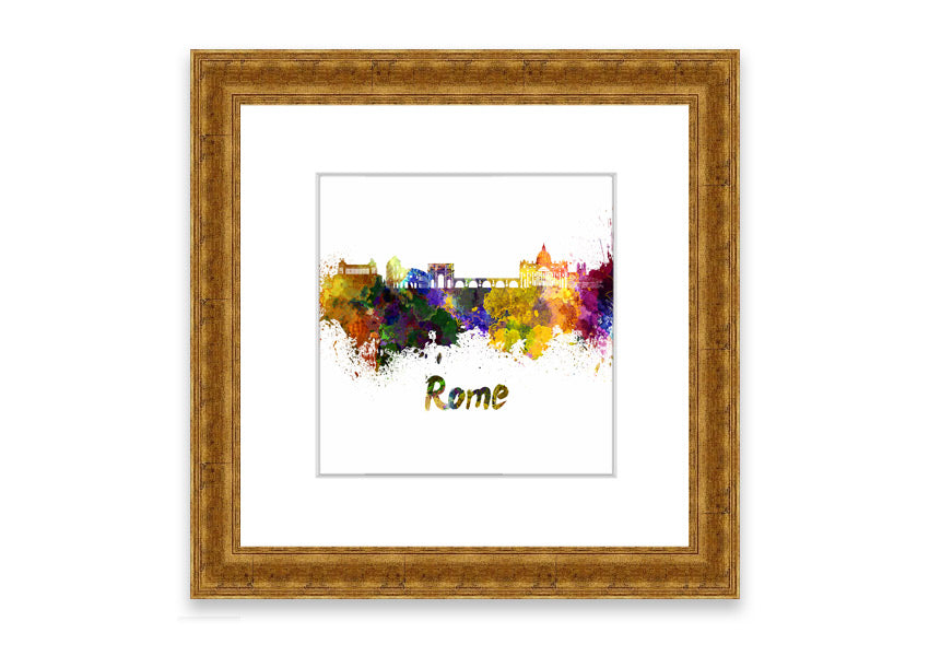 Framed print of Ancient Rainbow City, showcasing vibrant colors and intricate details, available in various frame colors.