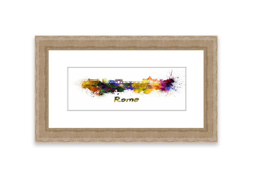 Framed print of Ancient Rainbow City, showcasing vibrant colors and intricate details, available in various frame colors.