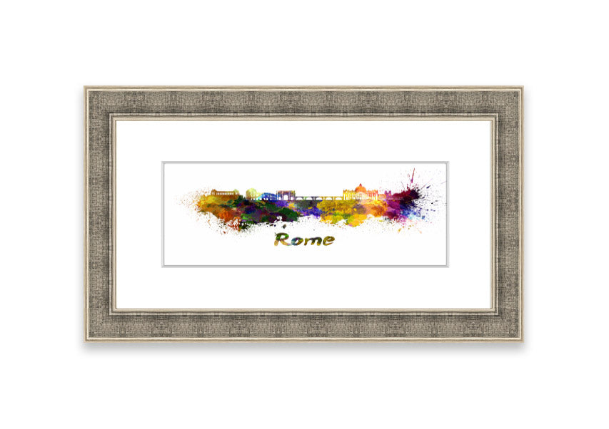 Framed print of Ancient Rainbow City, showcasing vibrant colors and intricate details, available in various frame colors.