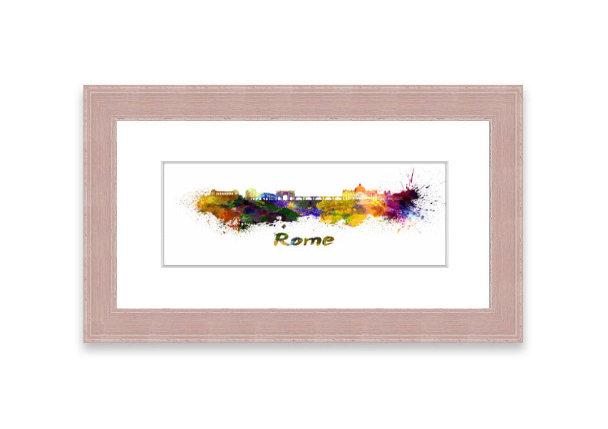 Framed print of Ancient Rainbow City, showcasing vibrant colors and intricate details, available in various frame colors.