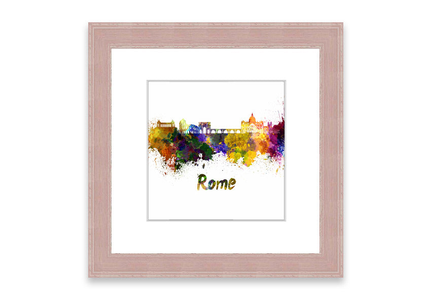 Framed print of Ancient Rainbow City, showcasing vibrant colors and intricate details, available in various frame colors.