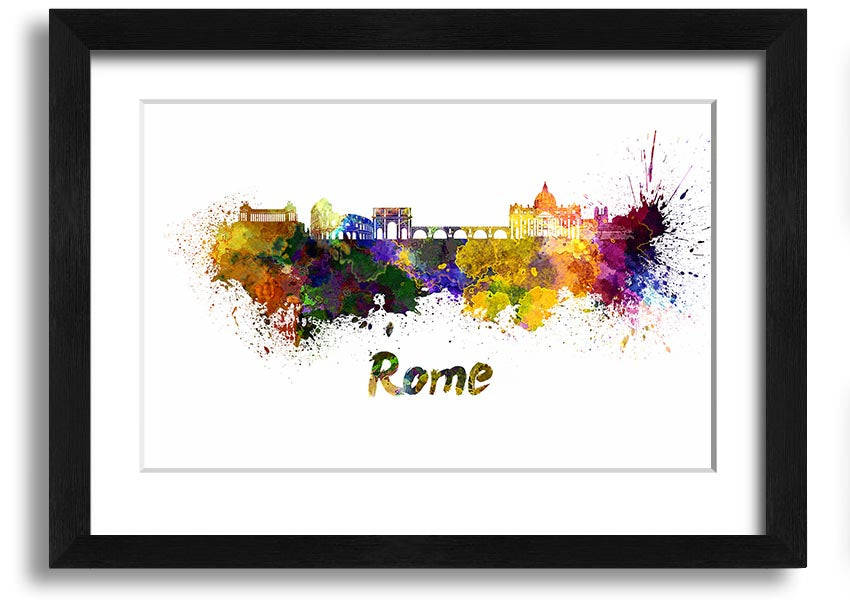 Framed print of Ancient Rainbow City showcasing vibrant colors and intricate details, ready to hang.