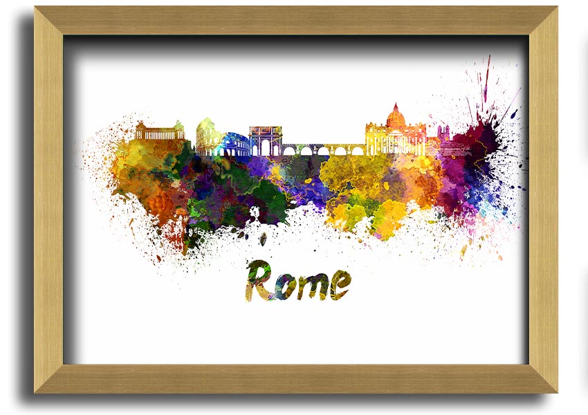 Framed print of Ancient Rainbow City showcasing vibrant colors and intricate details, ready to hang.