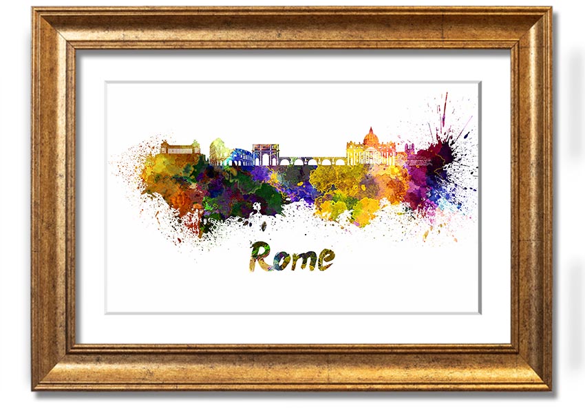 Framed print of Ancient Rainbow City showcasing vibrant colors and intricate details, ready to hang.