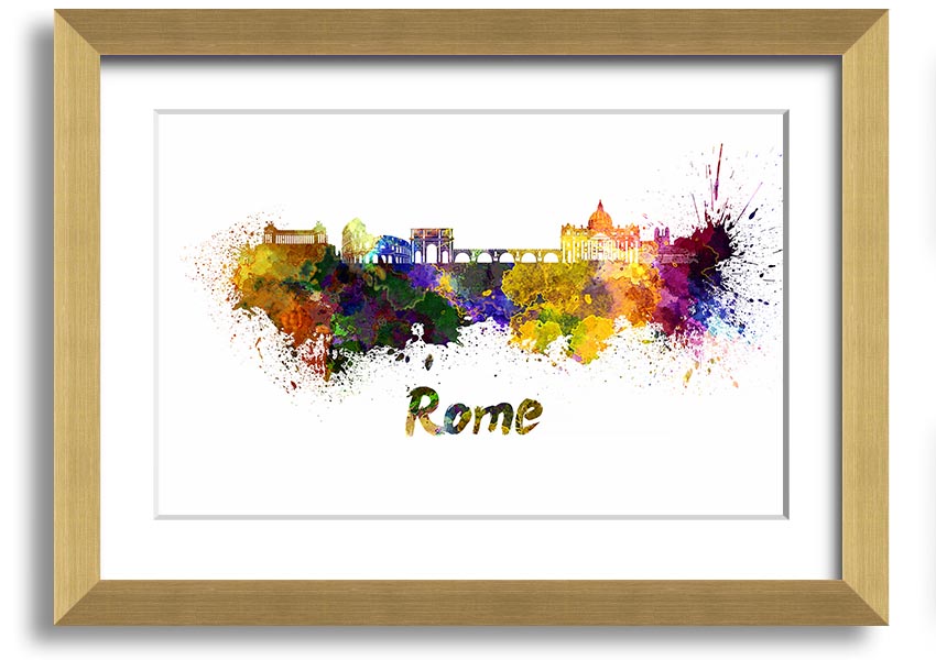 Framed print of Ancient Rainbow City showcasing vibrant colors and intricate details, ready to hang.