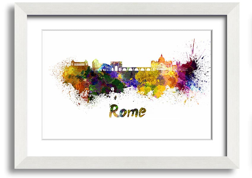 Framed print of Ancient Rainbow City showcasing vibrant colors and intricate details, ready to hang.