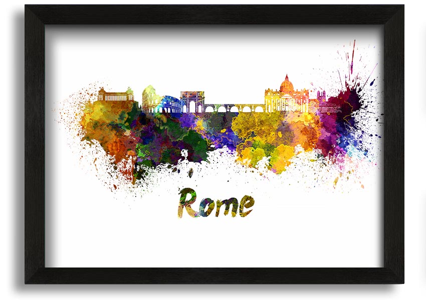 Framed print of Ancient Rainbow City showcasing vibrant colors and intricate details, ready to hang.