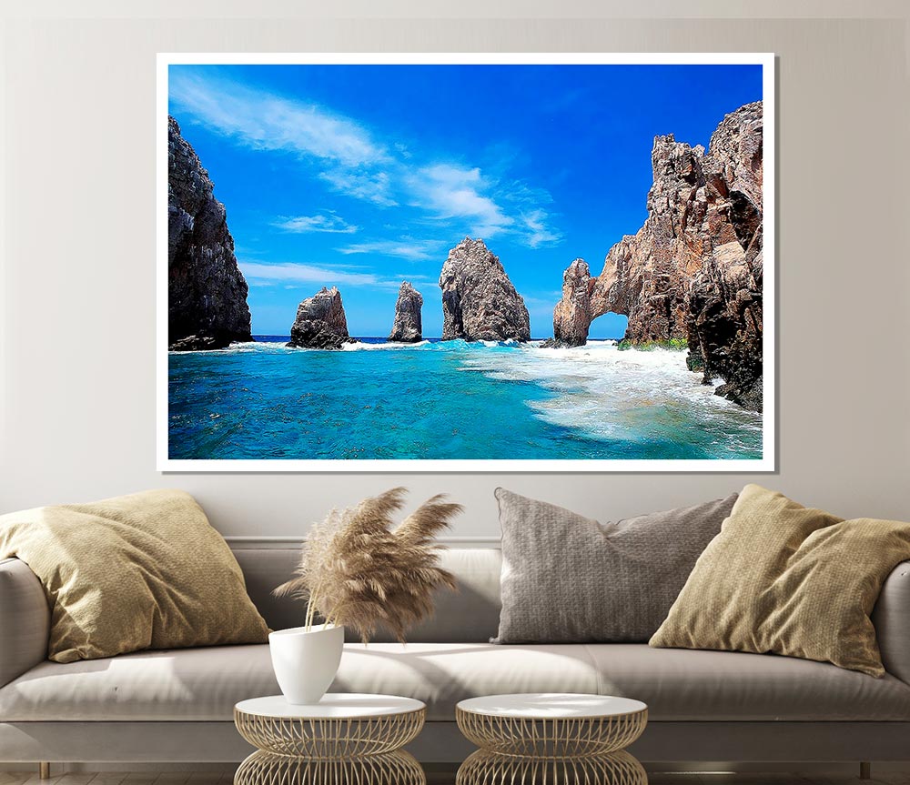 Ancient Rocks Of Time poster on high-quality canvas, showcasing stunning geological formations.