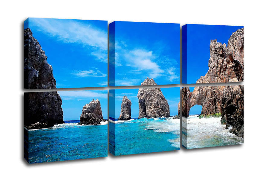 Ancient Rocks Of Time canvas art mounted on a 44mm box frame, showcasing vibrant colors and intricate details.