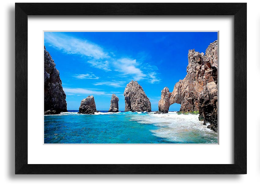 Framed print of Ancient Rocks Of Time, showcasing intricate geological details and vibrant colors, ready to hang.