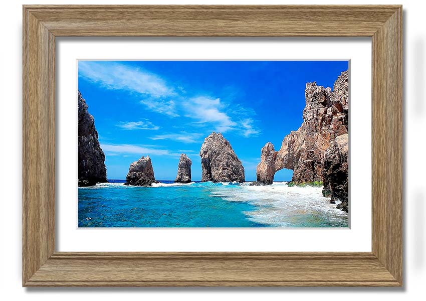 Framed print of Ancient Rocks Of Time, showcasing intricate geological details and vibrant colors, ready to hang.