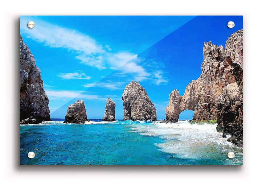 Ancient Rocks Of Time acrylic print on 5mm thick acrylic glass, showcasing vibrant colors and intricate details.