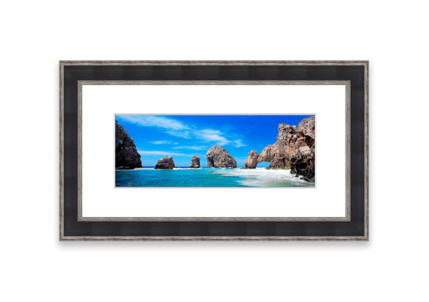 Framed print of Ancient Rocks Of Time showcasing Cornwall's stunning landscape, available in various frame colors.