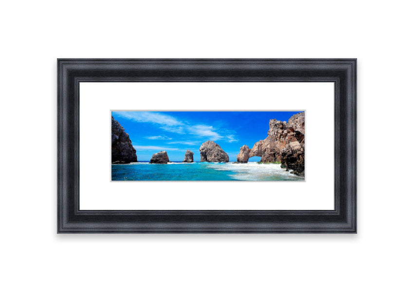 Framed print of Ancient Rocks Of Time showcasing Cornwall's stunning landscape, available in various frame colors.