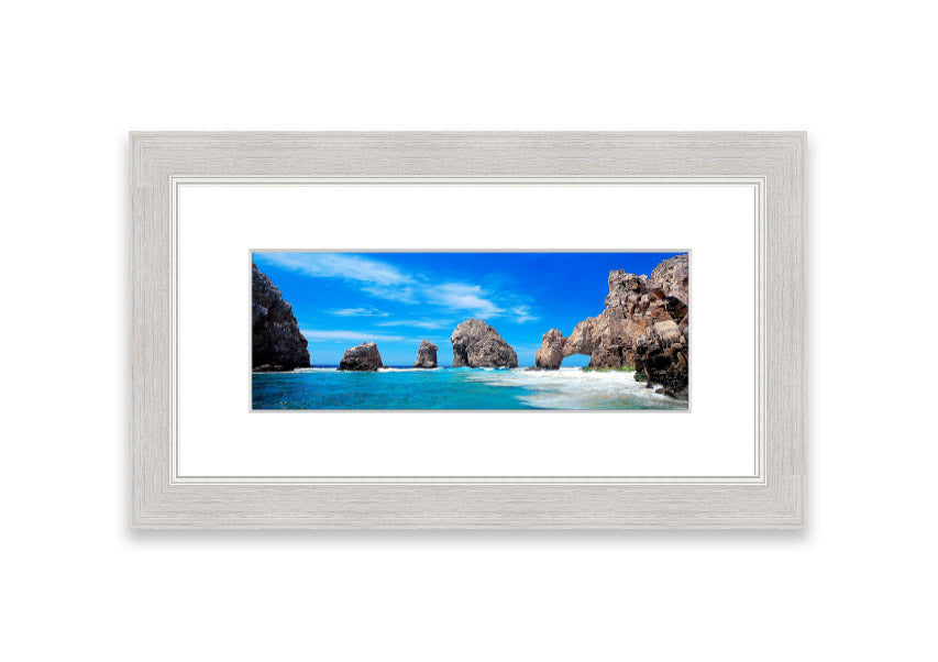 Framed print of Ancient Rocks Of Time showcasing Cornwall's stunning landscape, available in various frame colors.