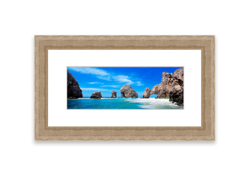 Framed print of Ancient Rocks Of Time showcasing Cornwall's stunning landscape, available in various frame colors.