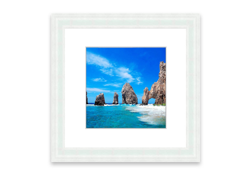 Framed print of Ancient Rocks Of Time showcasing Cornwall's stunning landscape, available in various frame colors.