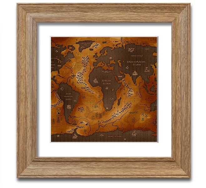 A beautifully framed Ancient World Map print showcasing historical geography, available in various frame colors.