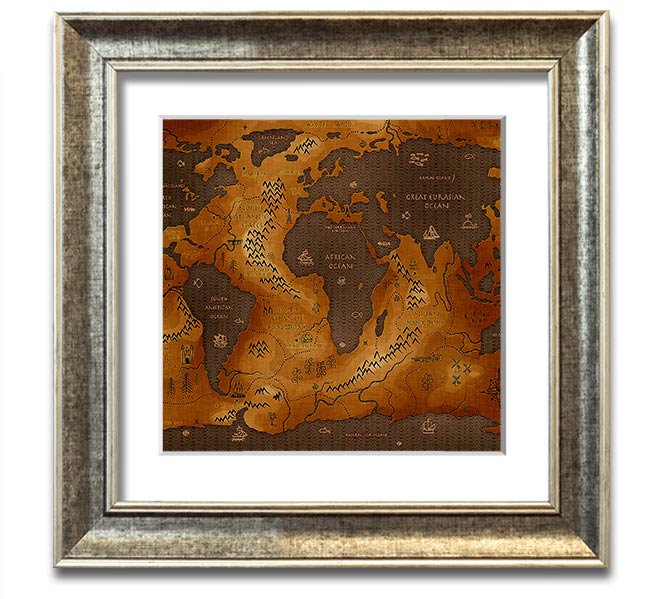 A beautifully framed Ancient World Map print showcasing historical geography, available in various frame colors.