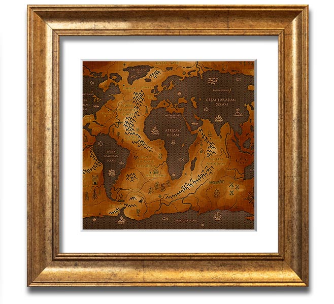 A beautifully framed Ancient World Map print showcasing historical geography, available in various frame colors.