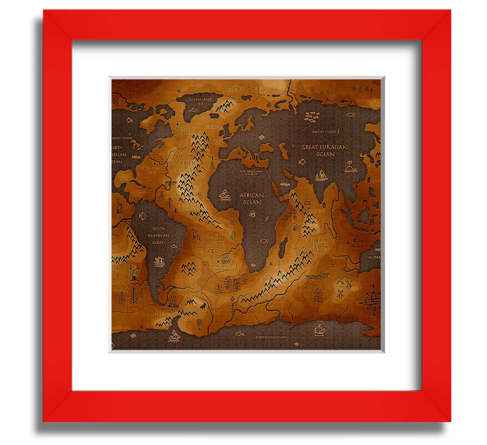 A beautifully framed Ancient World Map print showcasing historical geography, available in various frame colors.