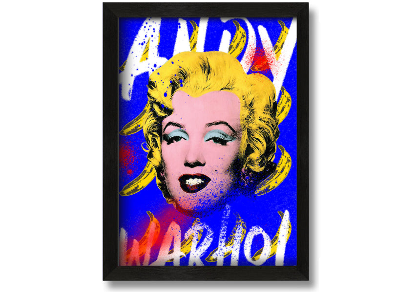 Andy Warhol's Marilyn Monroe artwork printed on coated polyester canvas, framed in a 44mm box frame, ready to hang.