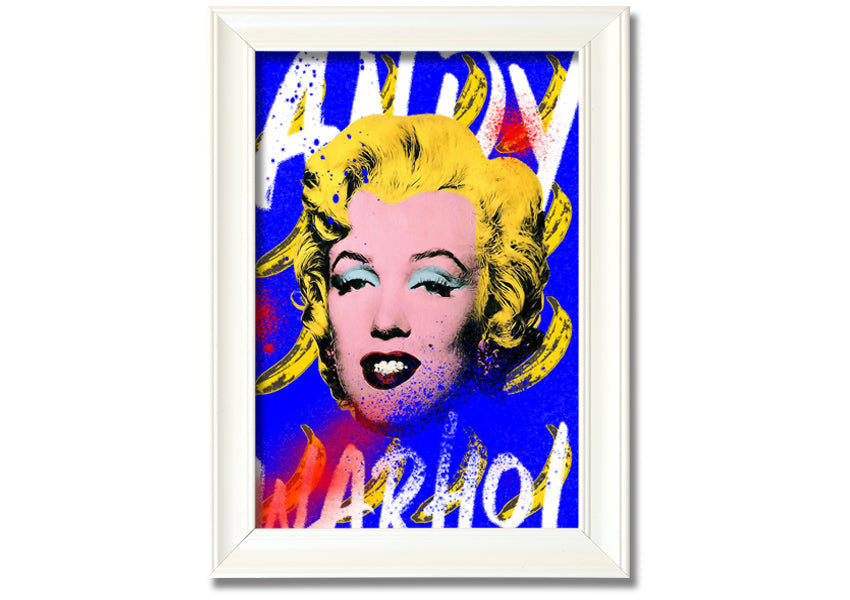 Andy Warhol's Marilyn Monroe artwork printed on coated polyester canvas, framed in a 44mm box frame, ready to hang.