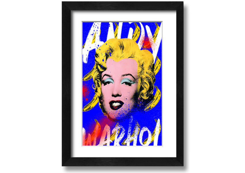 Andy Warhol's Marilyn Monroe artwork printed on coated polyester canvas, framed in a 44mm box frame, ready to hang.