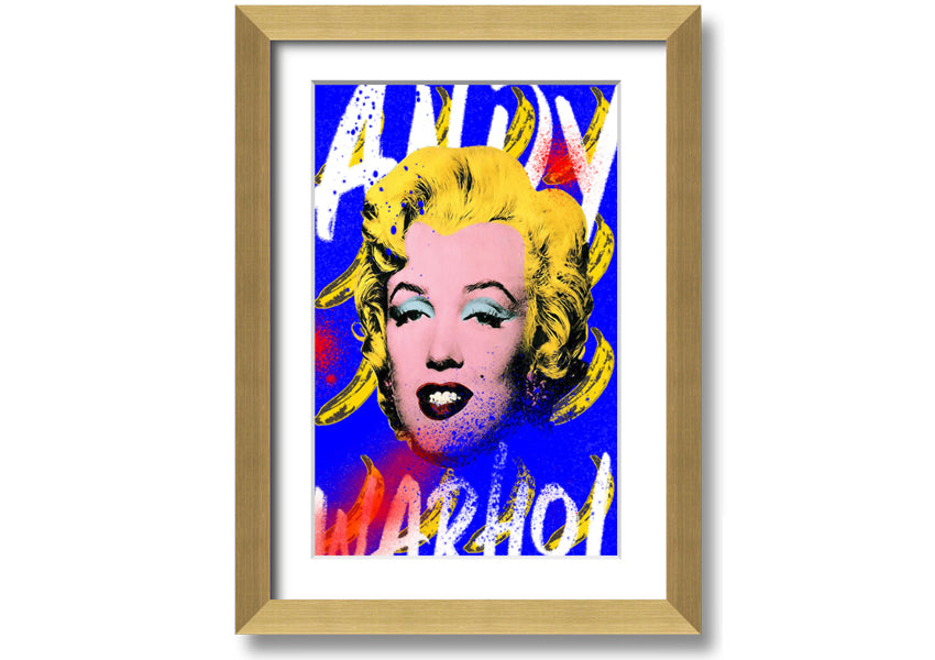 Andy Warhol's Marilyn Monroe artwork printed on coated polyester canvas, framed in a 44mm box frame, ready to hang.