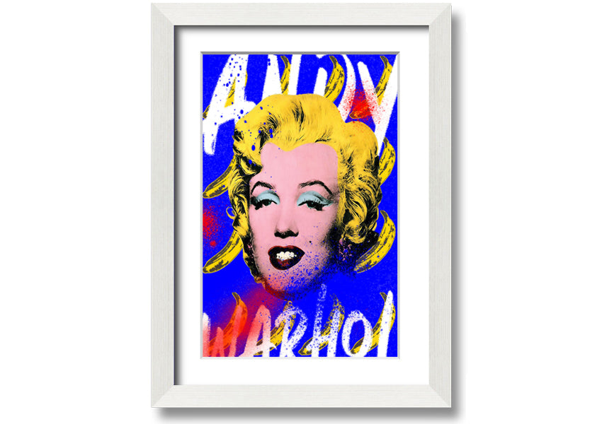 Andy Warhol's Marilyn Monroe artwork printed on coated polyester canvas, framed in a 44mm box frame, ready to hang.