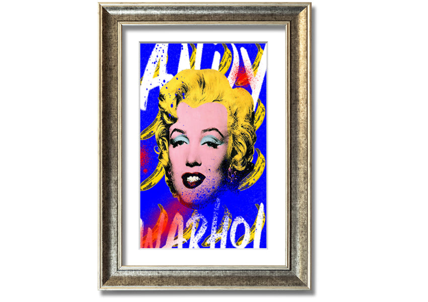 Andy Warhol's Marilyn Monroe artwork printed on coated polyester canvas, framed in a 44mm box frame, ready to hang.