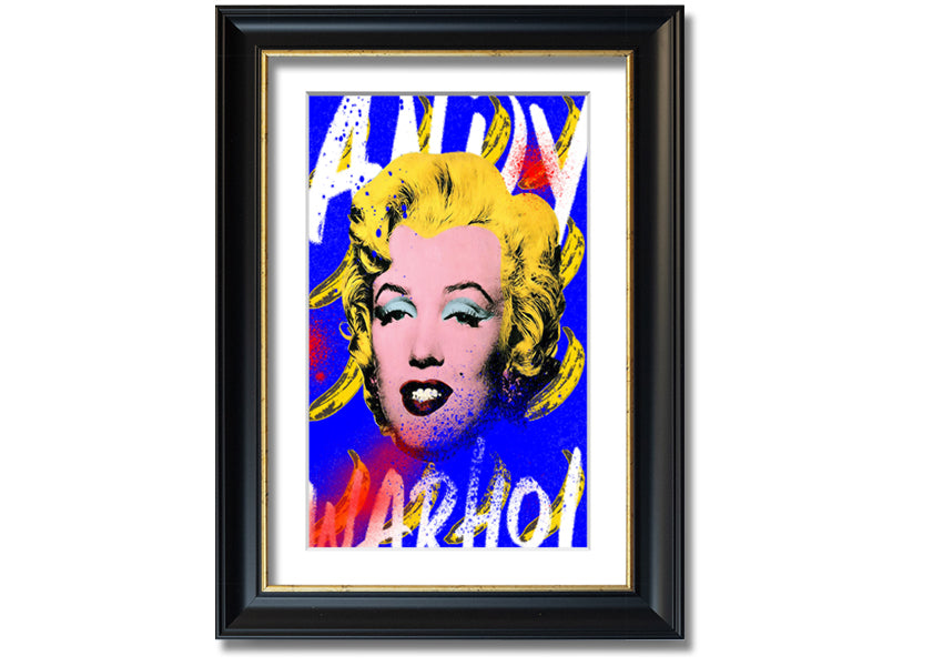 Andy Warhol's Marilyn Monroe artwork printed on coated polyester canvas, framed in a 44mm box frame, ready to hang.