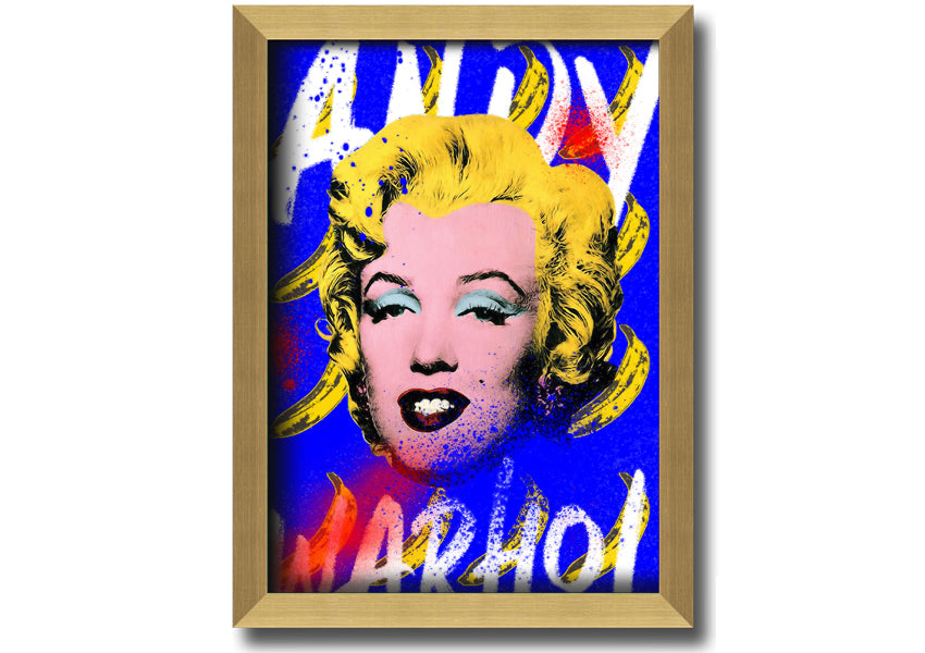 Andy Warhol's Marilyn Monroe artwork printed on coated polyester canvas, framed in a 44mm box frame, ready to hang.