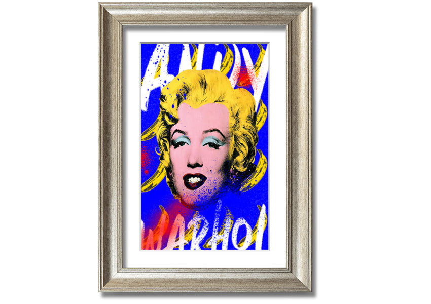 Andy Warhol's Marilyn Monroe artwork printed on coated polyester canvas, framed in a 44mm box frame, ready to hang.