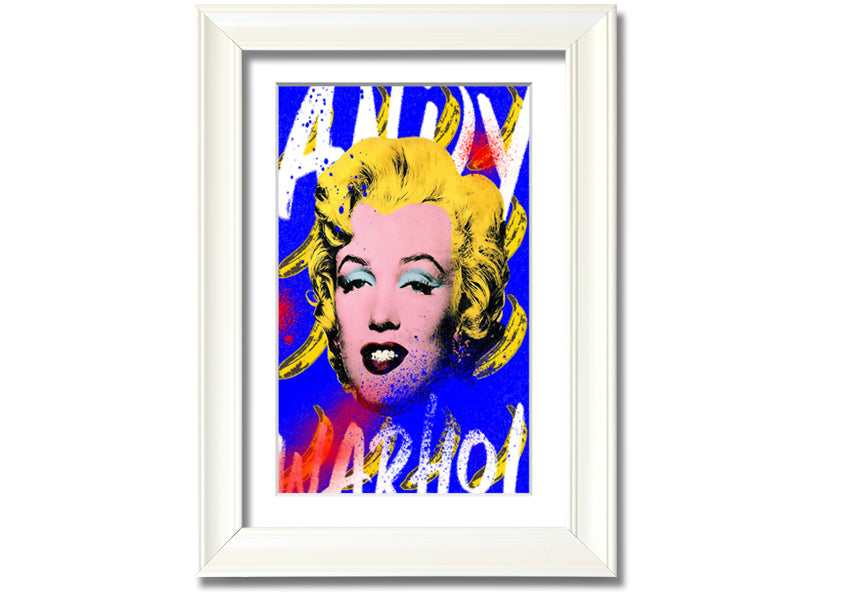 Andy Warhol's Marilyn Monroe artwork printed on coated polyester canvas, framed in a 44mm box frame, ready to hang.