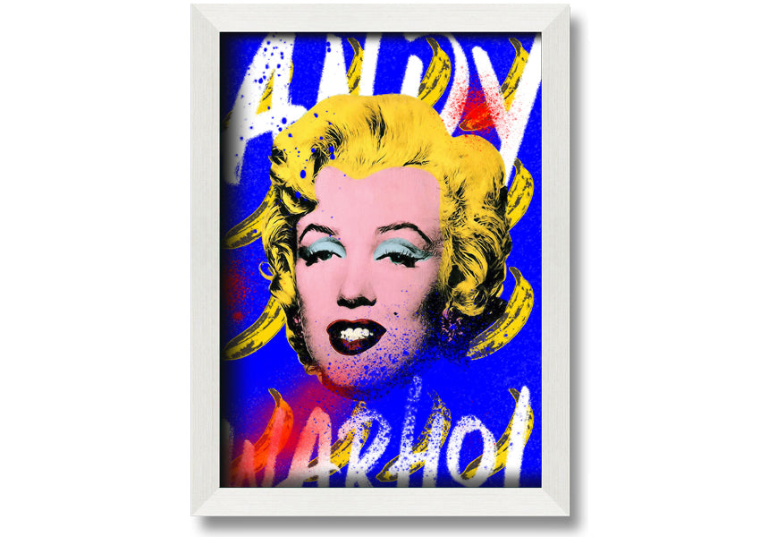 Andy Warhol's Marilyn Monroe artwork printed on coated polyester canvas, framed in a 44mm box frame, ready to hang.