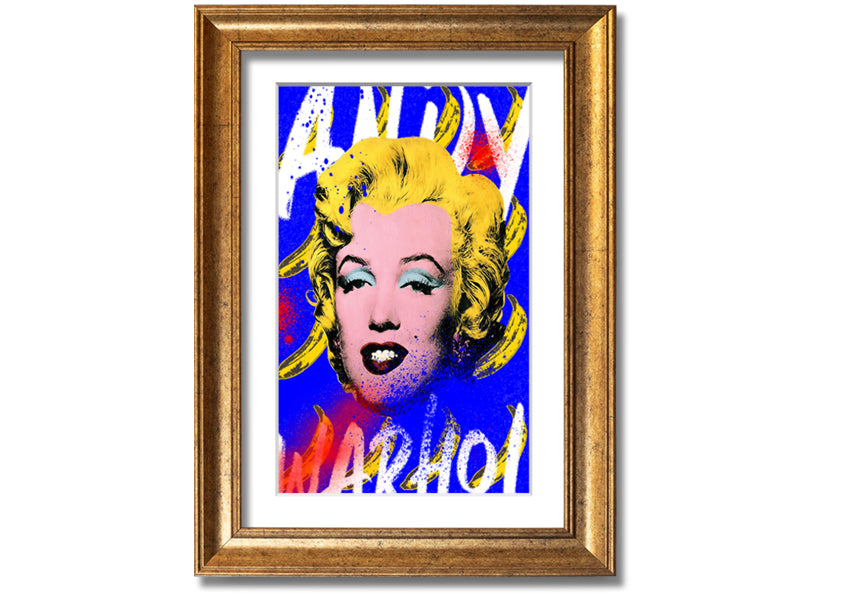 Andy Warhol's Marilyn Monroe artwork printed on coated polyester canvas, framed in a 44mm box frame, ready to hang.