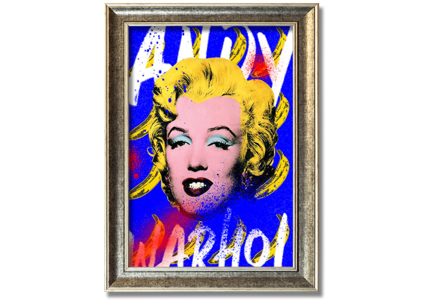 Andy Warhol's Marilyn Monroe artwork printed on coated polyester canvas, framed in a 44mm box frame, ready to hang.