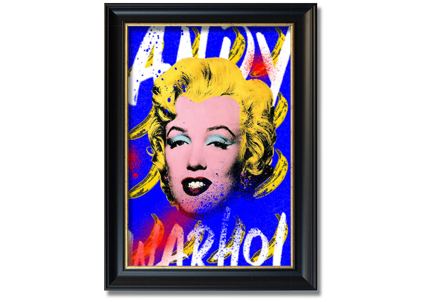 Andy Warhol's Marilyn Monroe artwork printed on coated polyester canvas, framed in a 44mm box frame, ready to hang.