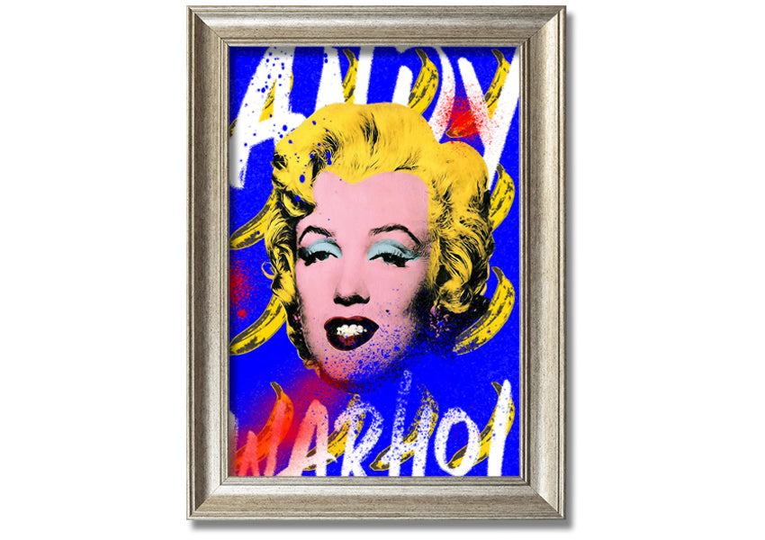 Andy Warhol's Marilyn Monroe artwork printed on coated polyester canvas, framed in a 44mm box frame, ready to hang.