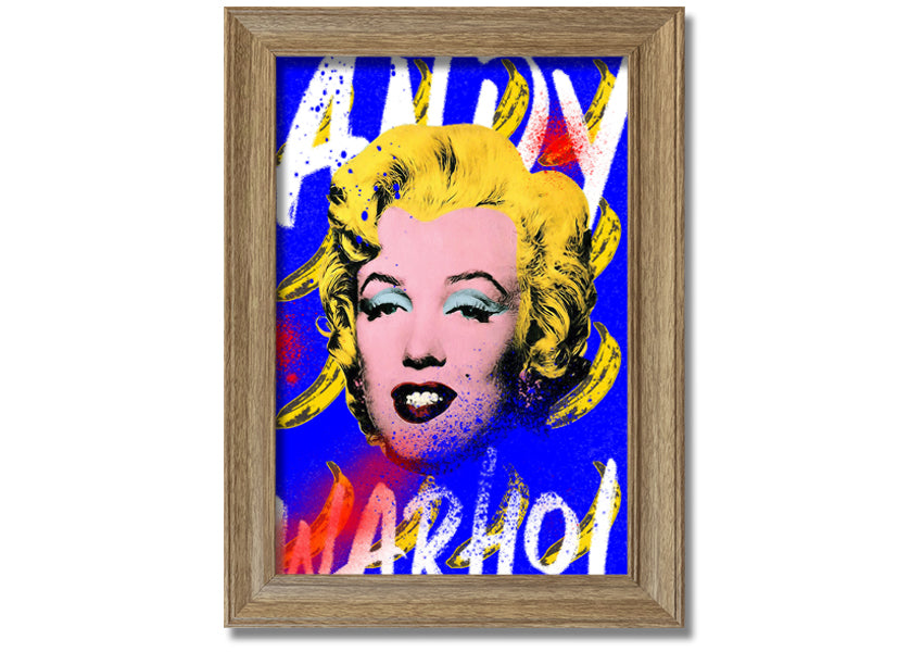 Andy Warhol's Marilyn Monroe artwork printed on coated polyester canvas, framed in a 44mm box frame, ready to hang.