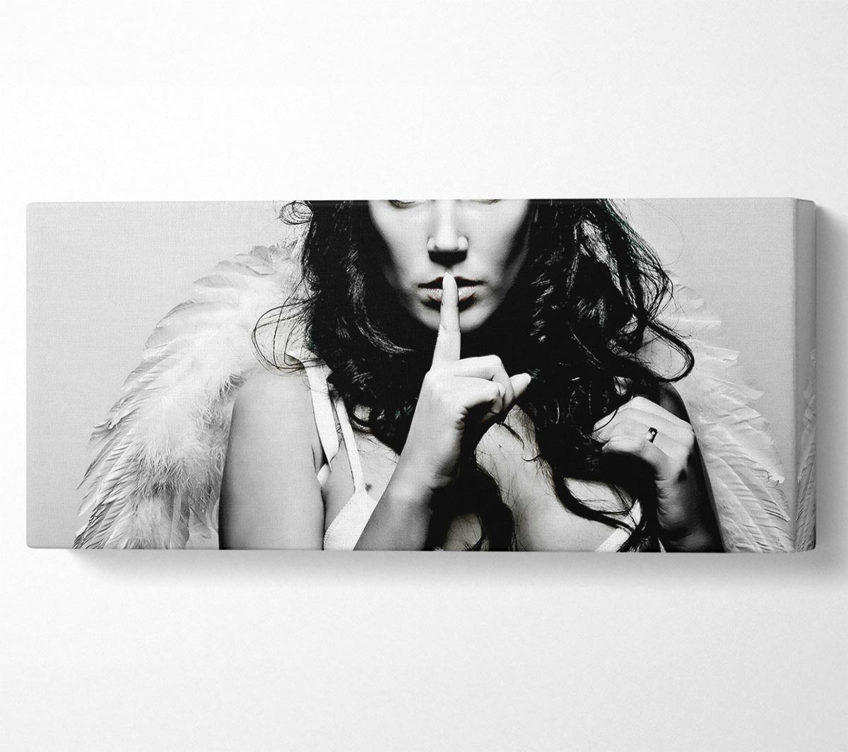 Angel Beauty canvas art printed on coated polyester, mounted on a 44mm box frame, ready to hang.