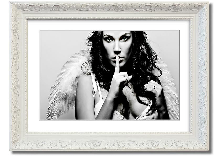 A beautifully framed print titled 'Angel Beauty', showcasing elegant artwork in a stylish frame, ready to hang.