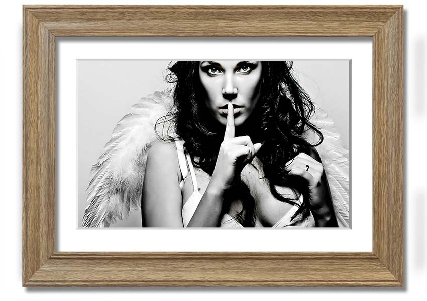 A beautifully framed print titled 'Angel Beauty', showcasing elegant artwork in a stylish frame, ready to hang.