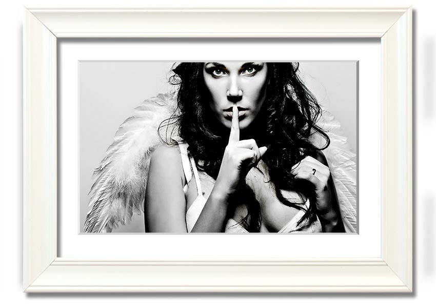 A beautifully framed print titled 'Angel Beauty', showcasing elegant artwork in a stylish frame, ready to hang.