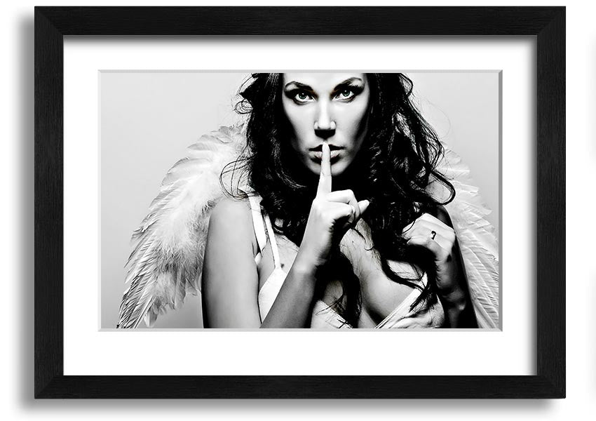 A beautifully framed print titled 'Angel Beauty', showcasing elegant artwork in a stylish frame, ready to hang.